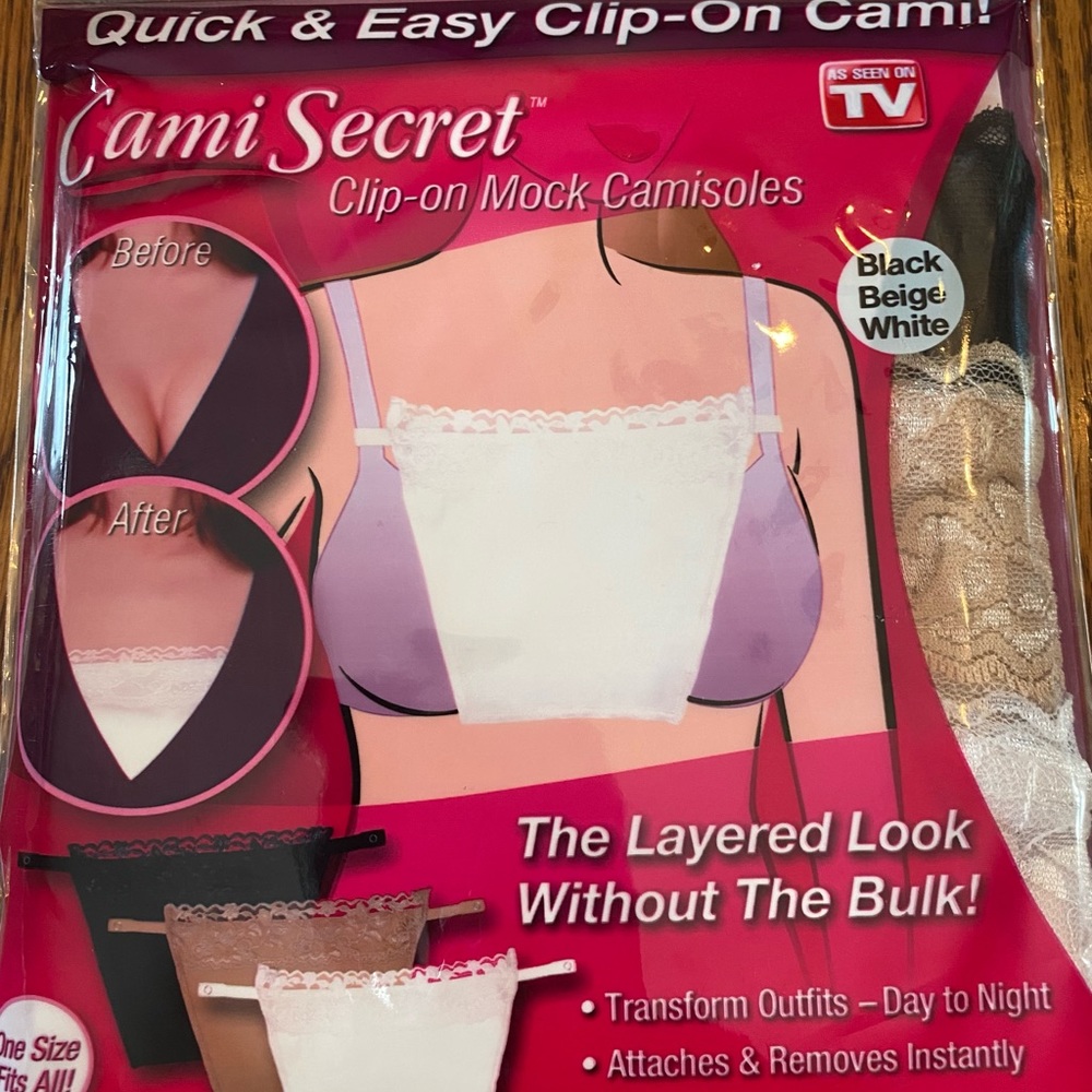 NWT Women’s Cami Secret clip-on mock camisoles (set of 3)